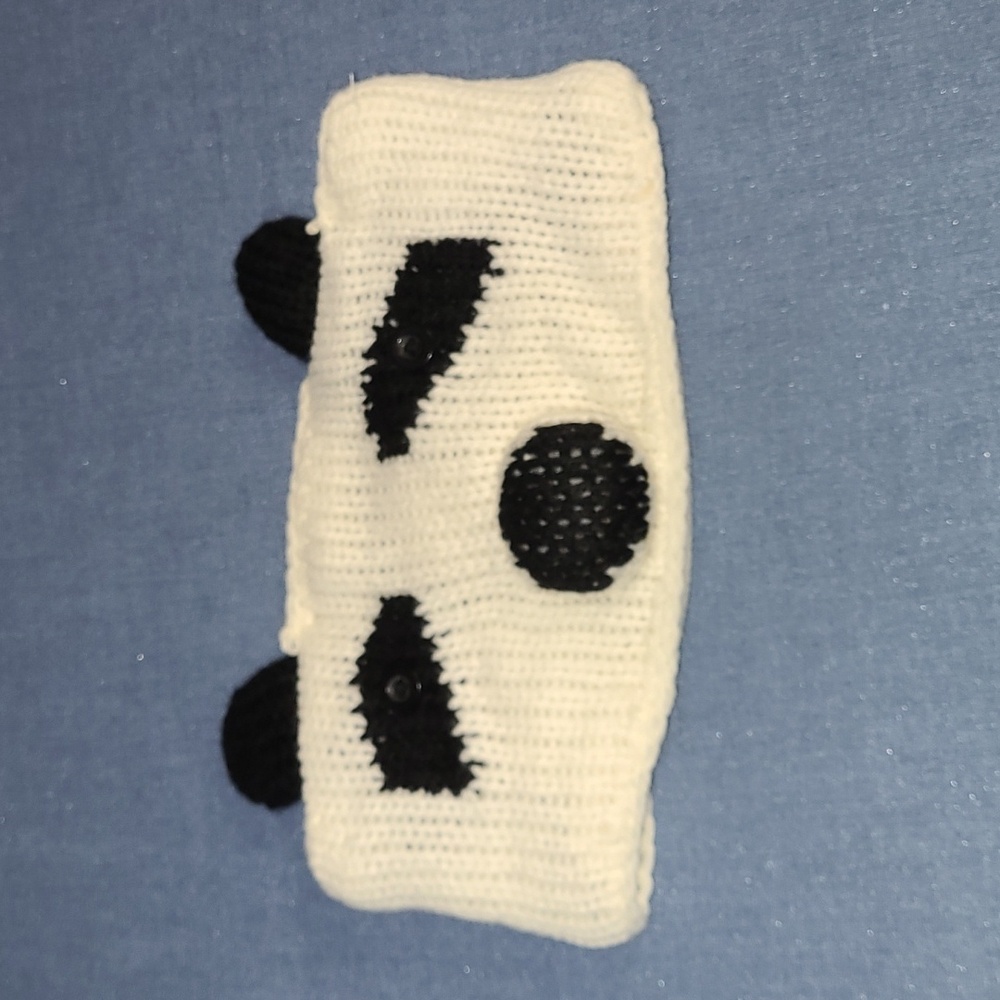 Panda Bear Headband, Fleece lined, Unisex, one size fits most